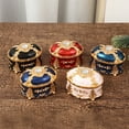 thumbnail image 4 of Amaiiu Jewelry Box Lid Sturdy Metal Ellipse Storage Boxes Rhinestone Dustproof Practical Pattern Holder Accessory Table Jewelry Blue, 4 of 10
