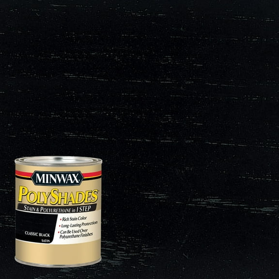 Minwax PolyShades, Satin, Classic Black, 1 Quart