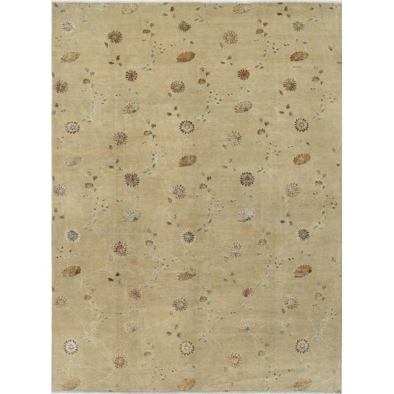 Hand Knotted Artemix Wool  Silk Rug - 8'9'' x 11'10''