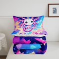 thumbnail image 5 of Manfei 3D Print Amphibian Axolotl Full Size Comforter Sets,Cute Salamander Pattern Bedding Comforter Set,Colorful Stars Reversible,3pcs,1 Comforter and 2 Pillowcases, 5 of 7