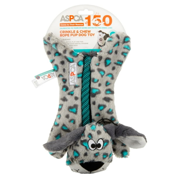 ASPCA Blue Crinkle & Chew Rope Pup Dog Toy