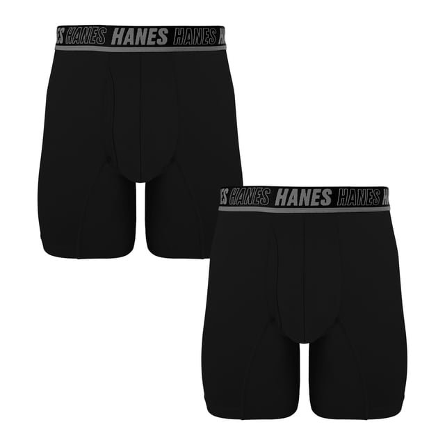 Boxer Hanes para hombre, Regular Mesh Sport Negro 2 Piezas Talla M