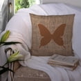 thumbnail image 3 of Carolines Treasures BB1046-BL-BN-PW1414 Butterfly Burlap and Brown   Canvas Fabric Decorative Pillow BB1046 14Hx14W, 3 of 4