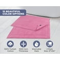 thumbnail image 3 of Hawmam Linen Pink Bath Mats, 21 x 34 inches, Pack of 2 - 100% Ring Spun Cotton, Banded Design, Highly Absorbent, Machine Washable for Bathroom Floor, 3 of 6