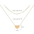 thumbnail image 6 of 18K Gold Plated Butterfly & Heart Layered Bead Necklace, Handmade Dainty Multi-Layer Choker Long Pendant Jewelry for Women, 6 of 7