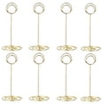 thumbnail image 1 of Paquete de 10 soportes para números de mesa de 8,75 pulgadas de alto, soporte para tarjetas, soporte para fotos de mesa, clips para fotos de alambre, soporte para fotos, notas, notas, color plateado, 1 of 7