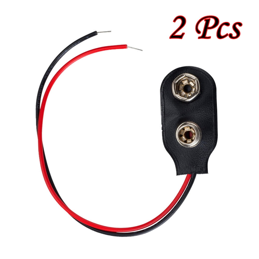 2Pcs 9V Battery Connector Snap Clip Ends Wire Plug Leads 9V Battery Connectors