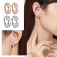 thumbnail image 2 of GHSOHS Earring Backs Gold Plated Sterling Silver Post Pave Cubic Zirconia Huggie Hoop Earrings for Women Small Fresh Earrings Women's Diamond Earring for Women Fashion Earings Ear Ring, 2 of 3