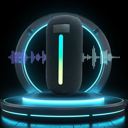 cvlncycling Clearance Bluetooth Speaker Waterproof Portable Bluetooth Speaker Bluetooth 5.1 Wireless Sound Subwoofer LED Cool Light Effect Outdoor for Family Gatherings and Outdoor