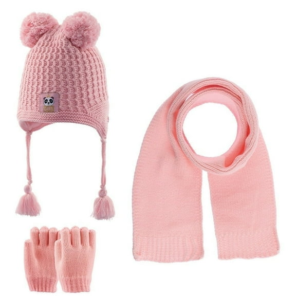 Wear Sierra Toddler Girls Knitted Winter Beanie Earflaps, Soft & Stretchable, Pink, 0-18 Months
