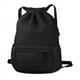 thumbnail image 1 of Mochila con CordóN con CordóN Mochila Deportiva Bolsa de Gimnasio con Bolsillo Lateral para Mujeres Hombres Negro, 1 of 5