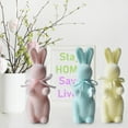 thumbnail image 5 of 3PCS Easter Flocked Bunnies Figurine with Bow tie, Pastel Flocking Rabbit Tabletop Ornament for Easter Centerpieces for Spring Home Office Table Decor, Party Supplies Gifts for Friends, 5 of 9
