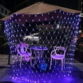 thumbnail image 2 of Zhangyh Solar Net String Lights, 96LED 1.5X1.5m Net Mesh Fairy Lights,with Remote 8 Modes Net Mesh Solar Powered Icicle Christmas Lights for Outdoor Indoor Garden Decorations, 2 of 9