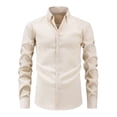 thumbnail image 1 of Timegard Work Shirts for Men Lapel V Neck Fitting Texture Long Sleeve Shirts Button down Business Casual Tops, 1 of 4
