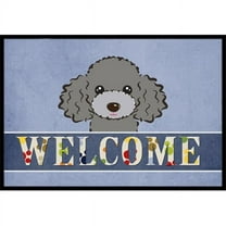 Caroline's Treasures BB1445JMAT Silver Gray Poodle Welcome Door Mat, Indoor Rug or Outdoor Welcome Mat 24x36 Doormat ,
