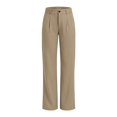 thumbnail image 4 of Gaukiv Womens Straight Pants High Rise Stretch Woven Casual Trousers Business Suit Pants Khaki XL, 4 of 6