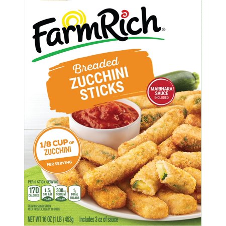 Farm Rich Zucchini Sticks, Frozen Appetizer, 16 oz