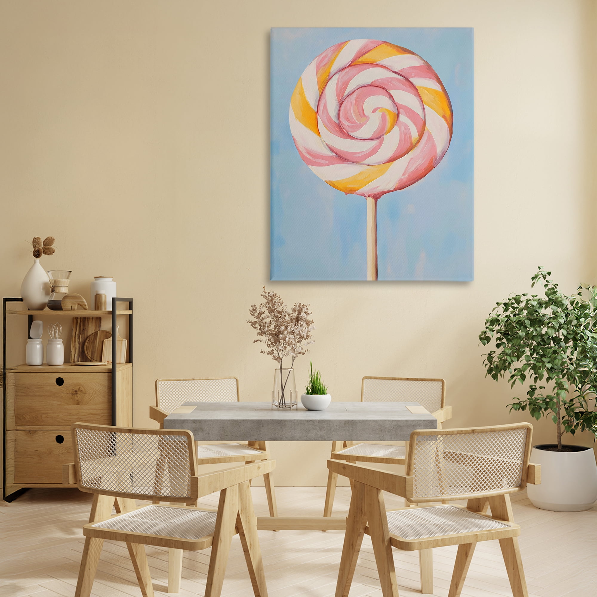 Stupell Industries Lollipop with Pink & Orange Swirl Canvas Wall Art, design by The Prints Vibe