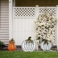 thumbnail image 2 of Fall Decoration Pumpkin Garden Stakes Set of 3 Metal Yard Signs, Decorative Pumpkins for Autumn Halloween Harvest Thanksgiving, Outdoor Lawn Patio Porch Sign Farmhouse Decor (17.5"B+20"+26"B), 2 of 6