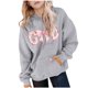 thumbnail image 2 of Sudadera con capucha para niña, con estampado de color, manga larga, informal, deportiva, con capucha, manga larga, sudadera con capucha, top con inserciones en los hombros, blusa de poliéster para ni, 2 of 7