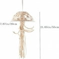 thumbnail image 7 of AUQ Jellyfish Wall Hanging,Art Decor Handmade Woven Boho Ornament Ocean Fish Wall Tapestry Macrame Hanger,for Office Bedroom Apartment Living Room Nursery Gallery (White), 7 of 7