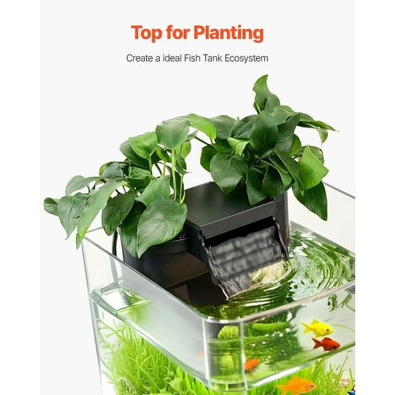 Self-Cleaning 2G Fish Tank - Smart Arch Design, 3 Color LED, GPPS Material