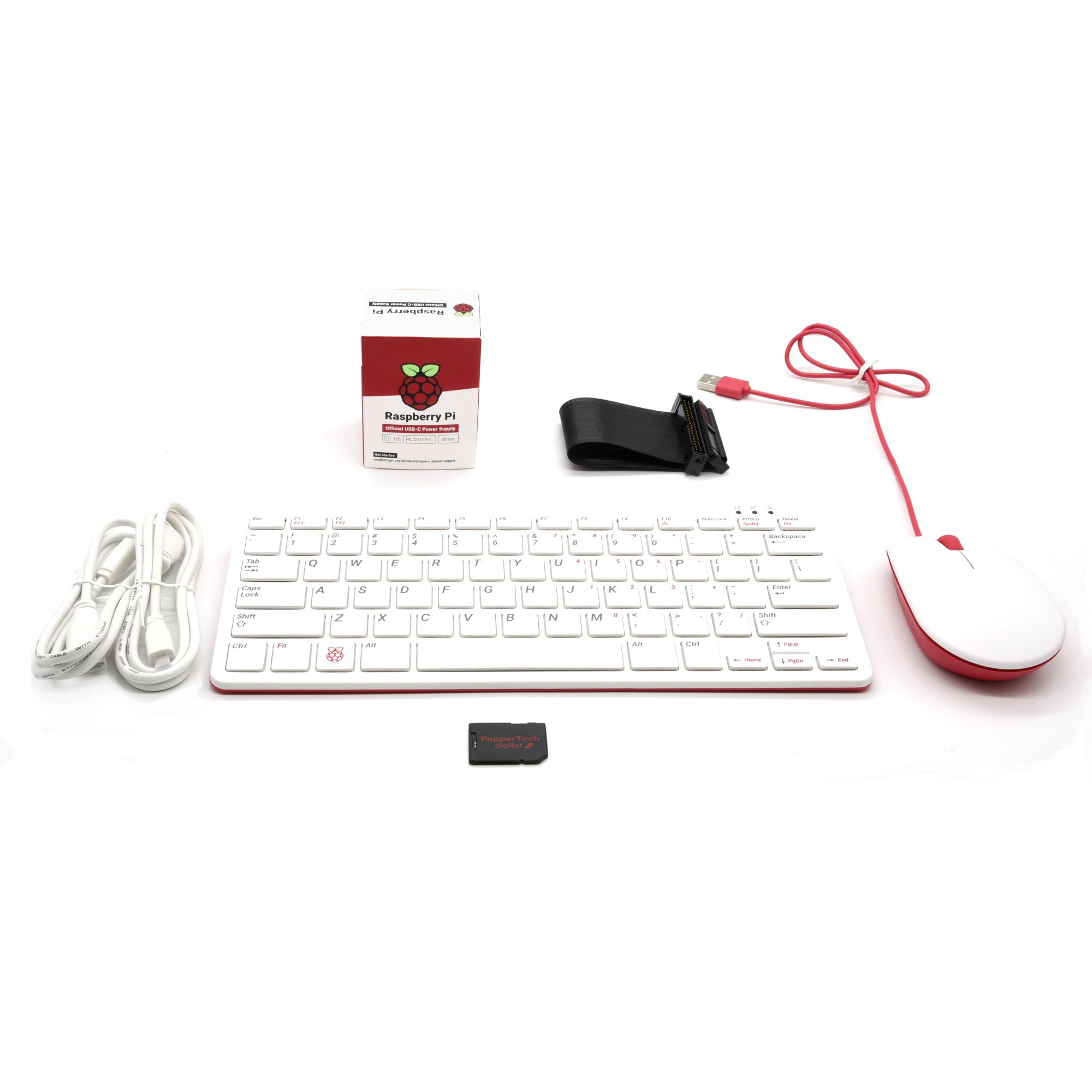 Winkelcentrum fenomeen Geletterdheid PepperTech Digital Raspberry Pi 400 Desktop Computer Complete Value Pack  (U.S. Layout – Red / White with 32GB SD Card - Raspberry Pi OS Preloaded) -  Walmart.com