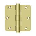 thumbnail image 2 of 3.5" x 1/4R Solid Brass Hinge 2/pk - Polished Brass, 2 of 3