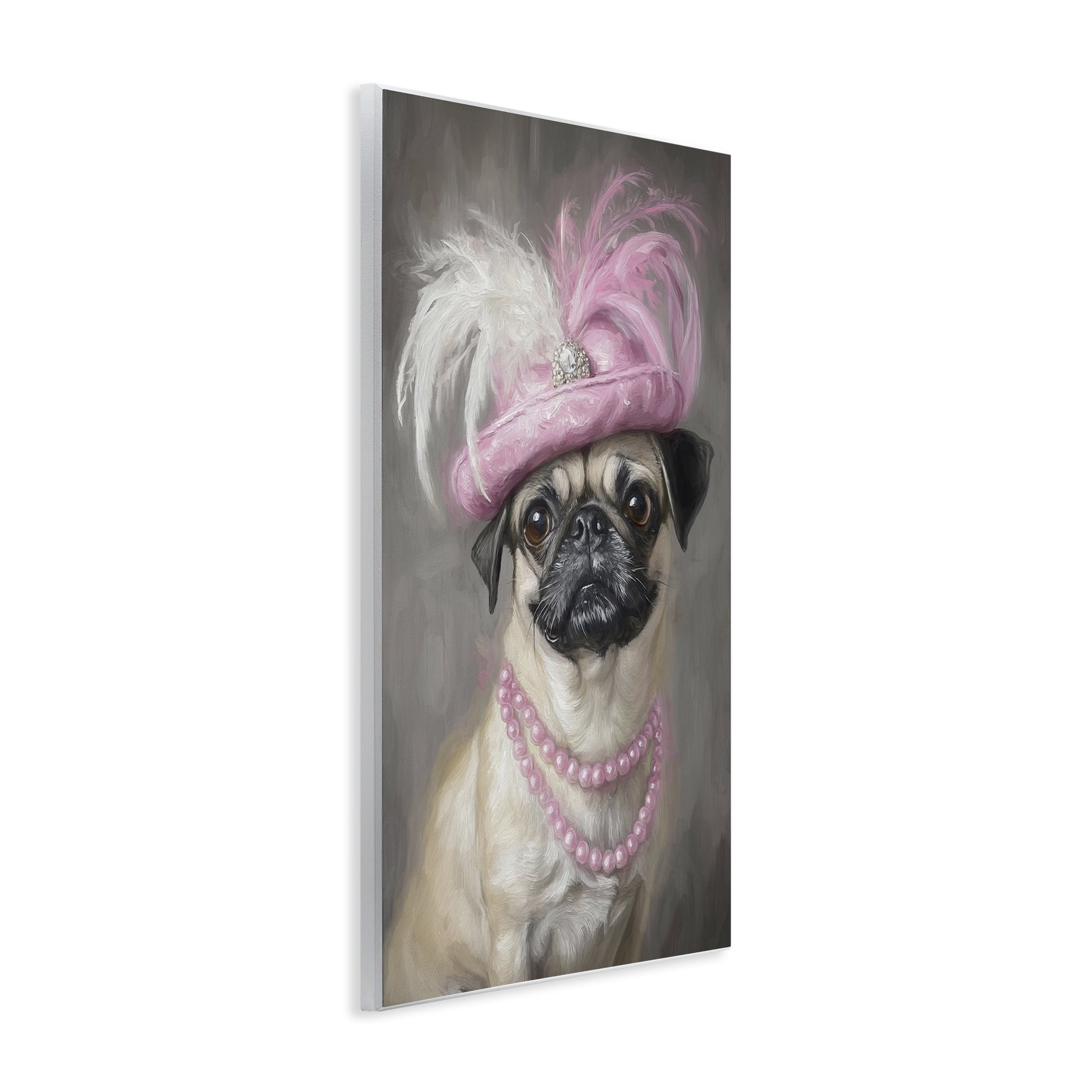 Stupell Industries Lady Pug Portrait Wall Plaque Art, design by Tina LeCour