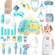 33 Pieces Kids Toy Medical Kits child Doctor Dress-Up play Educational playset,with Sound Light Effects