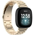 thumbnail image 1 of REQO Bracelet en Métal Compatible avec Fitbit Versa 4/Sense 2/Versa 3/Sense Bracelet de Remplacement Bracelet en Acier Inoxydable pour Versa 4/Sense 2, 1 of 7