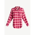 thumbnail image 5 of No Boundaries Sleepwear Cotton Flannel Button Down Shirt, Women’s, 5 of 5