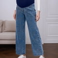 thumbnail image 4 of Maternity Jeans for Women Stretch Denim Pants Comfortable Belly Support Wide Leg Trousers Casual Outfit BU2 M, 4 of 6