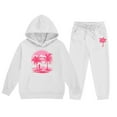 thumbnail image 4 of Girls 2 Piece Outfits Girl Sets Child Toddler Boys Girls Long Sleeve Solid Warm Hoodie Pullover Tops Pants Kids Outfits Sweat Suit, 4 of 4