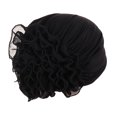 thumbnail image 2 of Holzkary Turbans for Women Head Wraps for Black Women Stretch 2025 Trendy Womens Casual Solid Flowers Head Hat Cap Headwear Muslim Turban Cap Slouchy Headwear Black One Size, 2 of 4