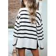 thumbnail image 5 of 1pcs striped turtleneck sweater for women--white, 5 of 5