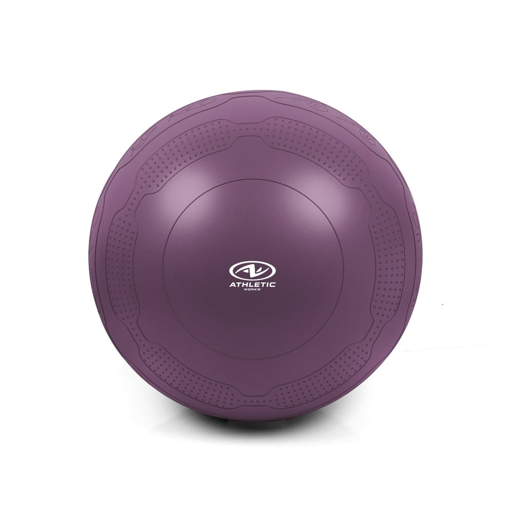 Athletic Works 65cm Yoga Ball Teal, AntiBurst, Exercises Poses Embossed