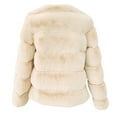 thumbnail image 6 of MSJUHEG Jackets For Women Leather Jacket Women Plus Size Short Faux Coat Warm Furry Fauxlong Jacket Sleeve Outerwear Leather Jacket Women Beige L, 6 of 7