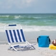 thumbnail image 3 of Mainstays Low-Profile Beach Sand Chair, Blue and White Stripe, 3 of 13