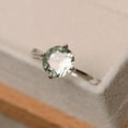 thumbnail image 3 of Natural Certifed 925 Sterling Silver Round Cut Green amethyst statement ring Promise Ring Birthstone Gift, 3 of 3