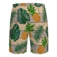 thumbnail image 6 of Disketp Men'S Swim Trunks Hawaiian Breathable Surf Beach Swimsuits Mesh Lining Beach Shorts With Pockets-Pineapples Palm Leaves Wooden Background, 6 of 9