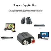 3.5mm Female To Double Female Audio Adapter 1 Female Aux Jack To 2RCA Male Jack
