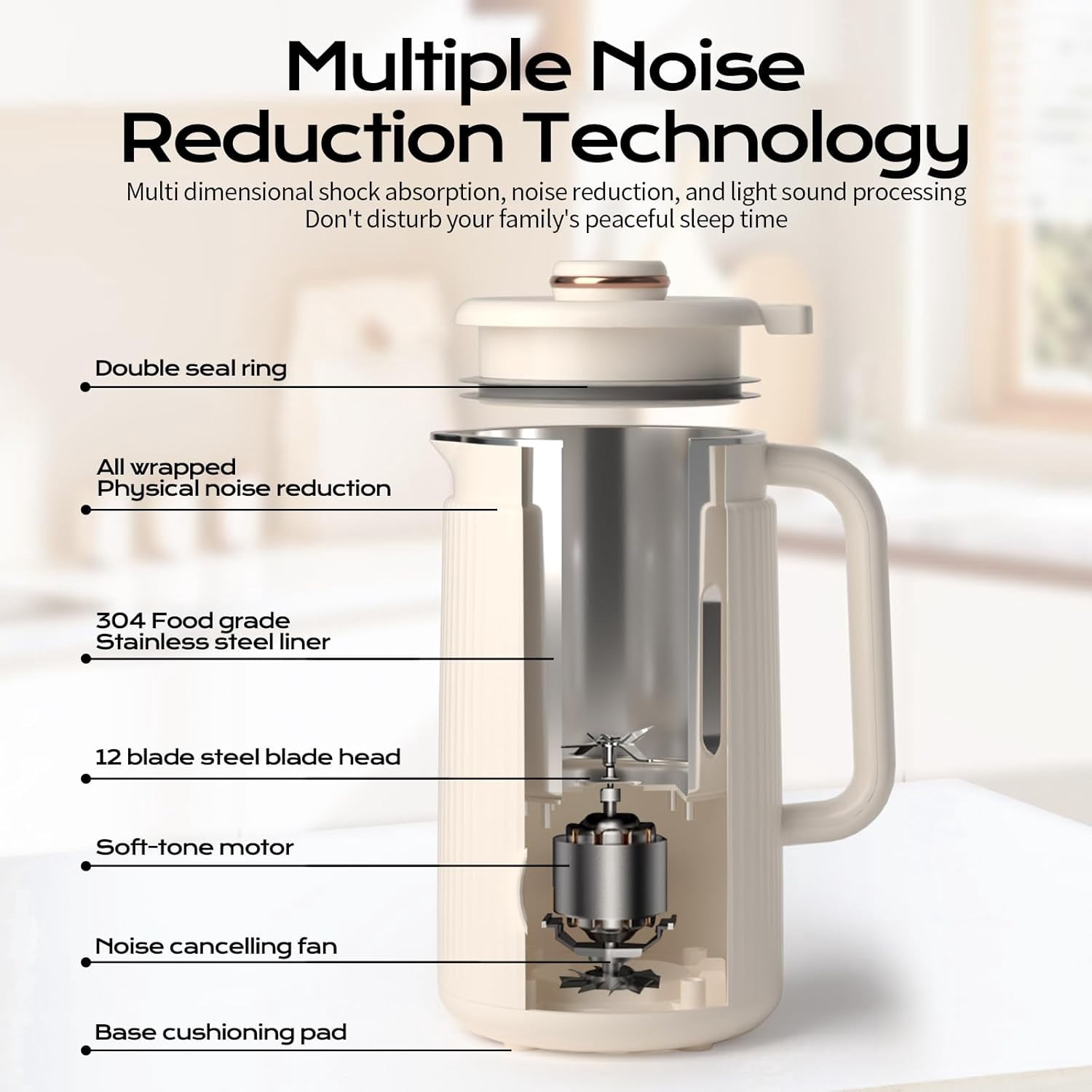 High-speed blender. 8-In-1 Multifunctional Nut And Milk Maker, 12-Hour Timer/6-Hour Keep-Warm Function, One-Button Self-Cleaning. For Making Almond Milk, Oat Milk, Soy Milk, Smoothies, and Juices.