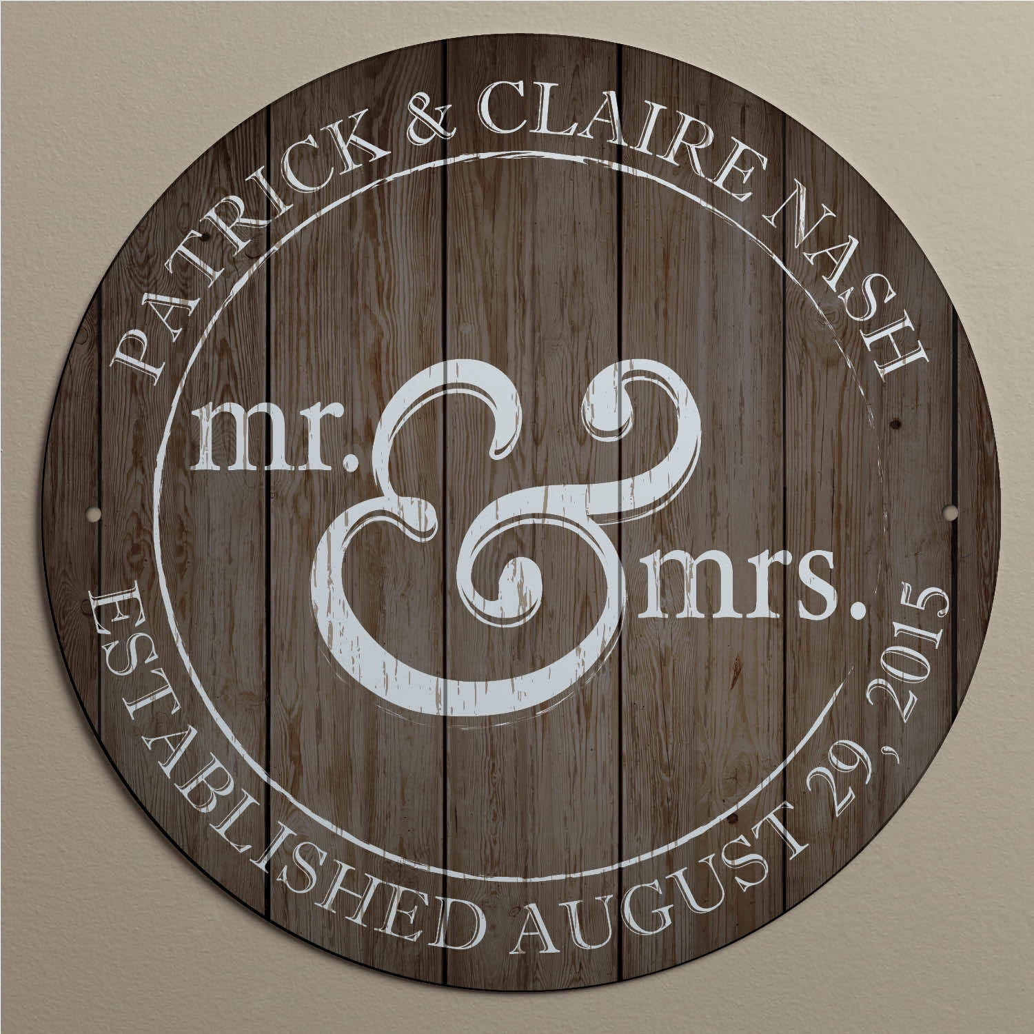 Personalised Mr And Mrs Sign Metal Plaque Gift For Wedding Anniversary New Home