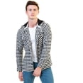 thumbnail image 1 of White & Black European Wool Hoodie Sweater Jacket Warm Winter, XXL, 1 of 6