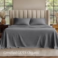 thumbnail image 3 of Bare Home Organic Jersey Sheet Set - 100% Organic Cotton - Deep Pocket - 3 Piece - Twin XL, Gray, 3 of 10