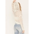 thumbnail image 4 of Cleo + Wolf Women's Blythe Deep V Weave Hooded Pullover Cream X-Large  US, 4 of 4
