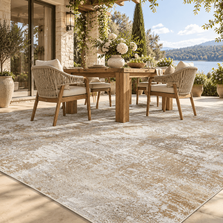 Dining Room Rugg Washable 8x10 Area Rug For Living Room: Modern Abstract Neutral Large ...