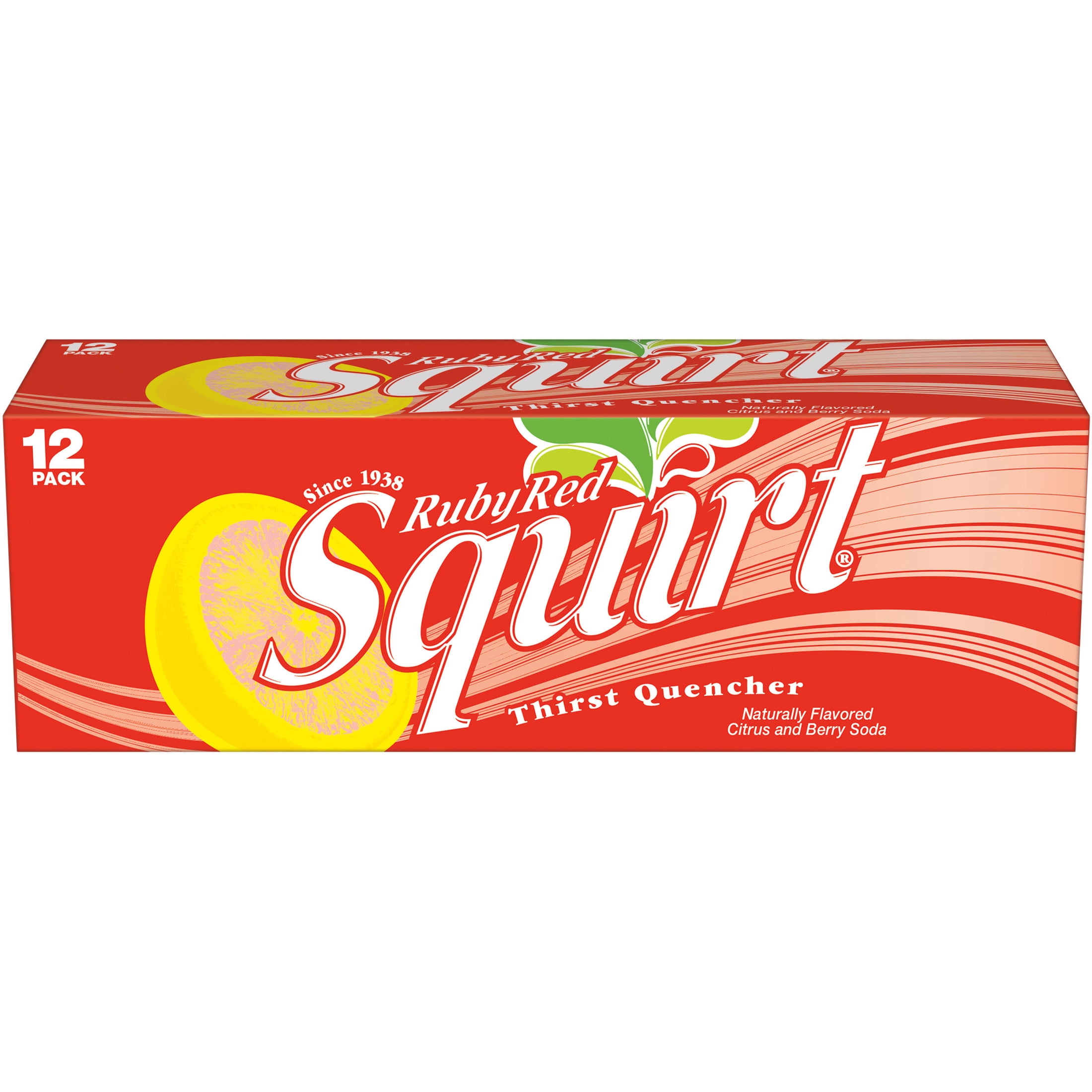 Squirt Ruby Red Grapefruit Soda Pop, 12 fl oz, 12 Pack Cans