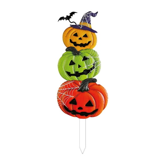 jicheng Halloween Yard Stake Creative Iron Garden Stake for Sidewalk Courtyard Porch S
